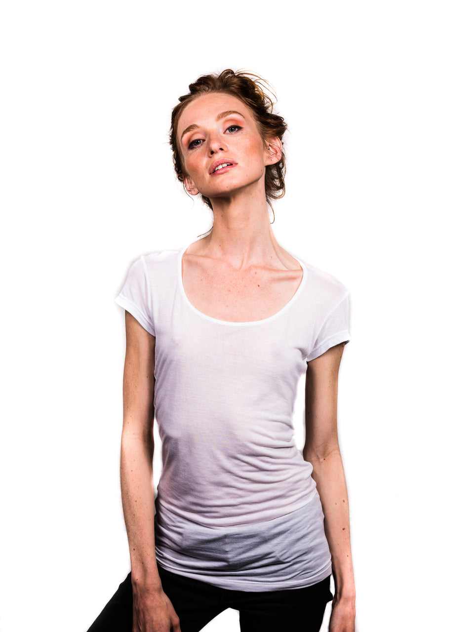 Short Sleeve Scoop Neck T-Shirt - Illuminated White